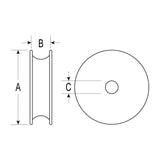 Ronstan 45mm Nylatron Sheave 10mm Width