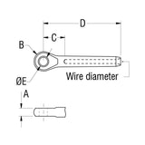 Ronstan Eye Swage Terminal for 1/8" Imperial Wire 1/4" Hole
