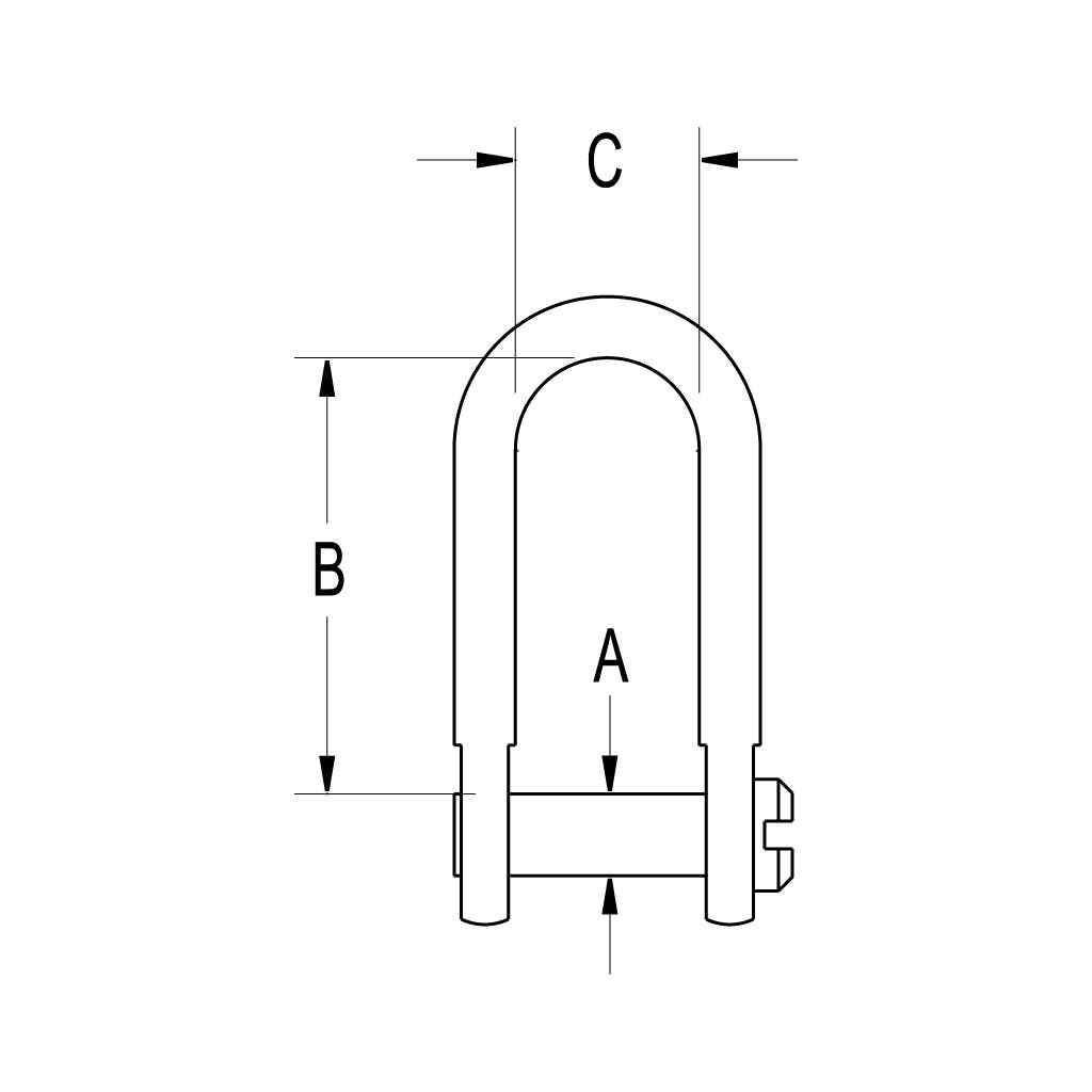 Ronstan Stainless Steel D Shackle 1/4 Pin Slotted Head