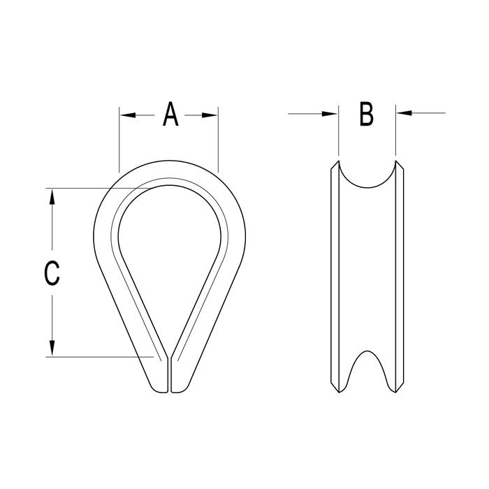 Ronstan Stainless Thimble for 26mm (1") Wire