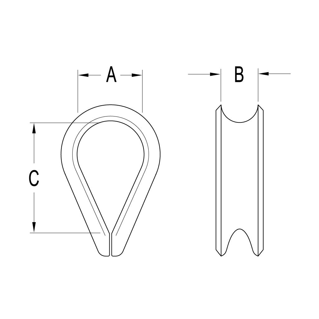 Ronstan Stainless Thimble for 3mm (1/8") Wire