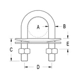 Ronstan Stepped U-Bolt 5/16" UNC x 1" Studs