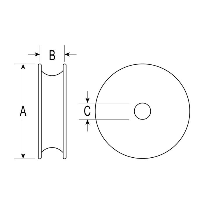 Ronstan Series 60 Roller Bearing Sheave, Wide