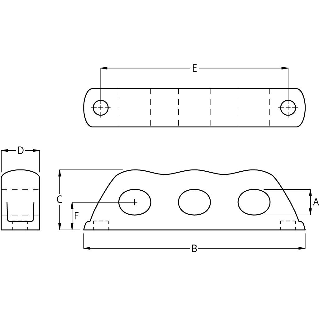 Ronstan RopeGlide Triple Fairlead 12mm