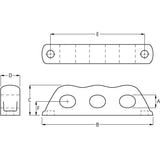 Ronstan RopeGlide Triple Fairlead 12mm