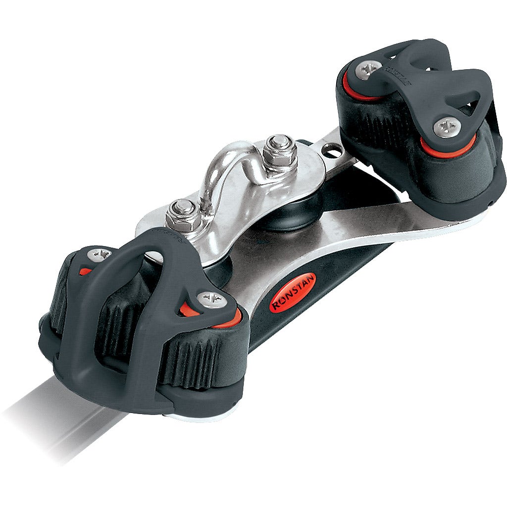 Ronstan Series 22 Traveller Car, 2 Control Sheaves with Cleat