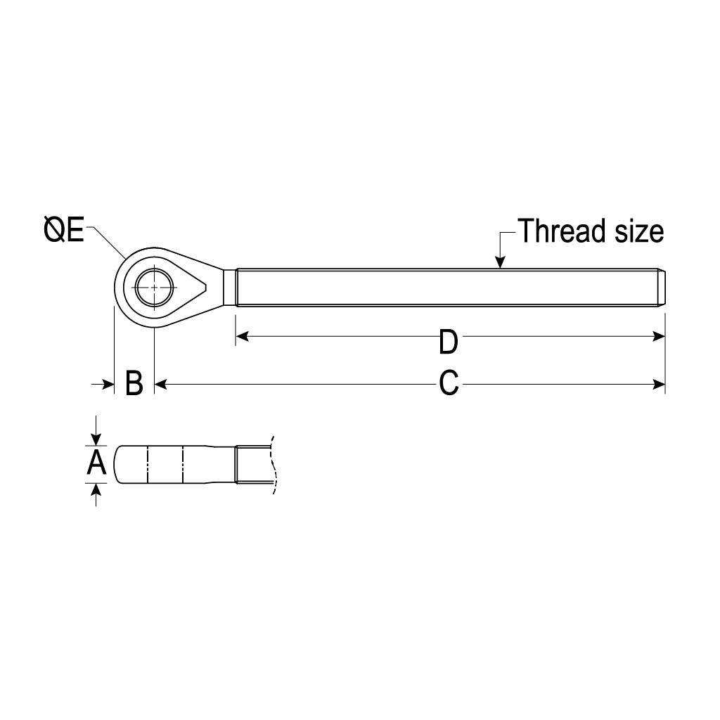 Ronstan Threaded Eye 1/4" UNF Thread