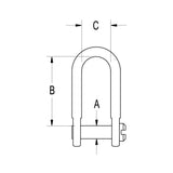 Ronstan Stainless Steel D Shackle 5/16" Pin Slotted Head