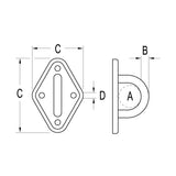 Ronstan Padeye, 75mm x 51mm Diamond Base