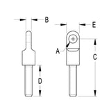 Ronstan 27mm Eyebolt, 1/4" UNF Thread