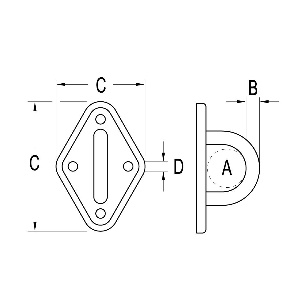 Ronstan Turned U-Bolt with Padeye Base
