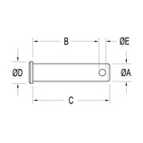 Ronstan Clevis Pin Stainless Steel 5/8" x 1 1/4"