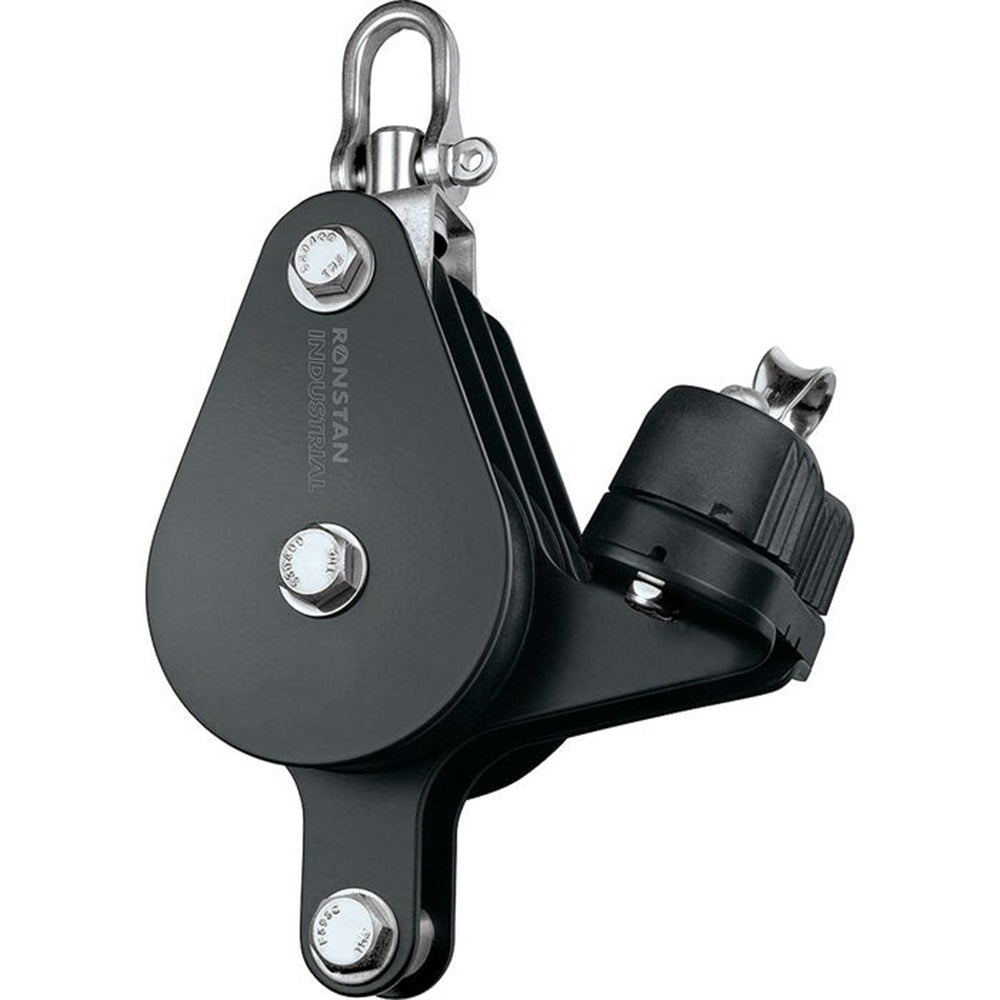 Ronstan Series 75 Triple Industrial Pulley Block with Becket and Cleat