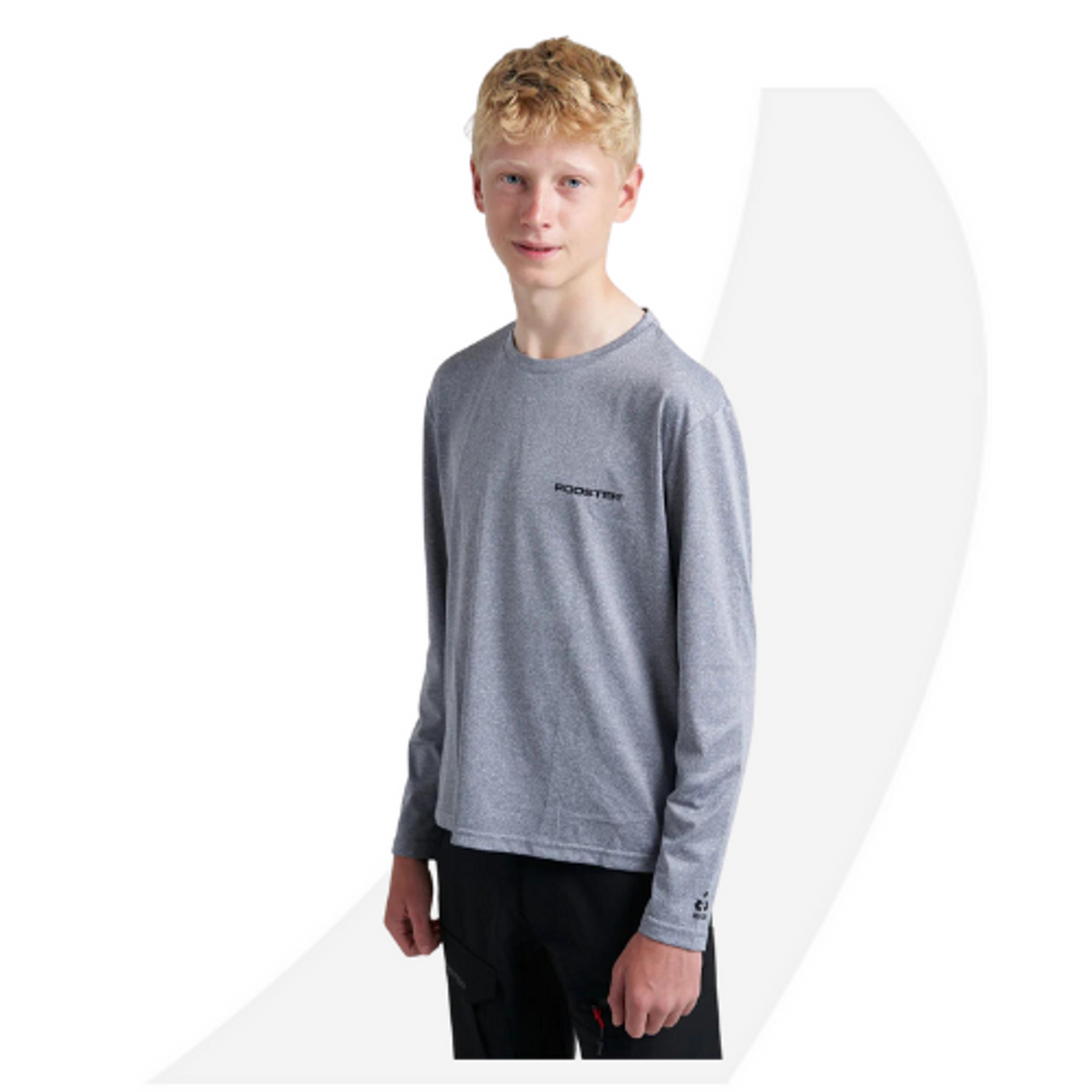 Rooster Junior Quick-Dry UVF50+ Tech T-Shirt. Blue, Khaki, Gray, White.