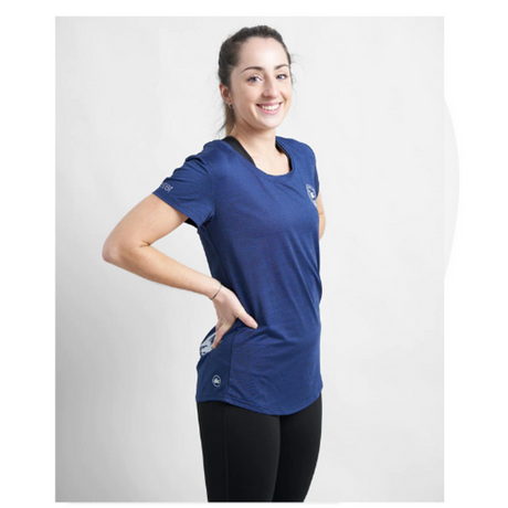 Rooster Womens T-shirt (Gray, Blue)