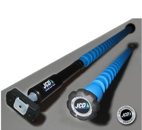 JCD 20mm 24" Aluminum Optimist Tiller Extension with blue spiral grip