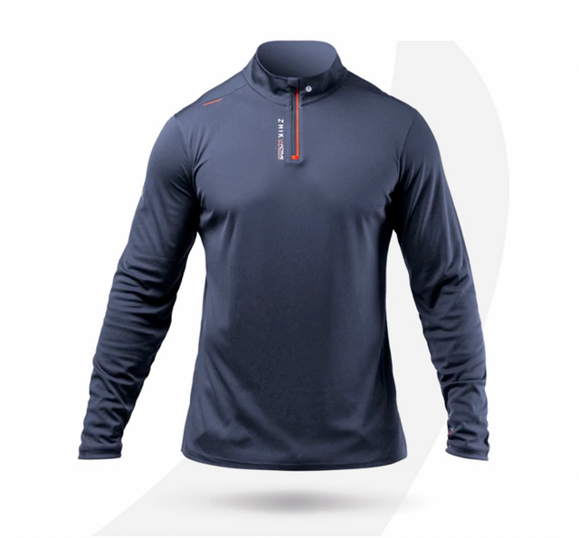 Zhik Mens UVActive High Collar 1/4 Zip Top - Navy