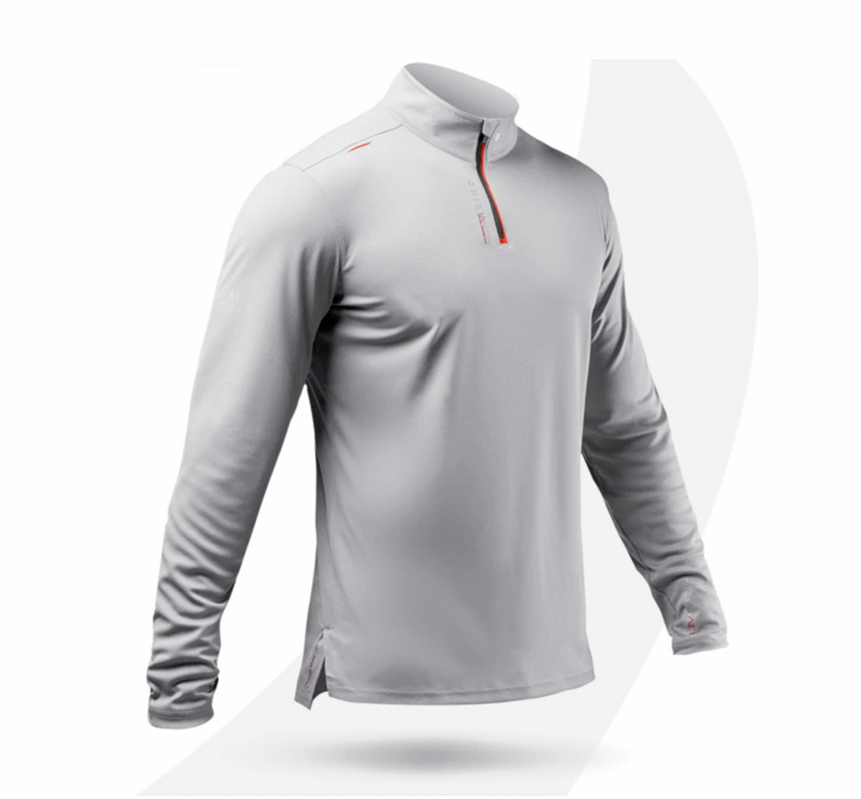 Zhik Mens UVActive High Collar 1/4 Zip Top - Grey