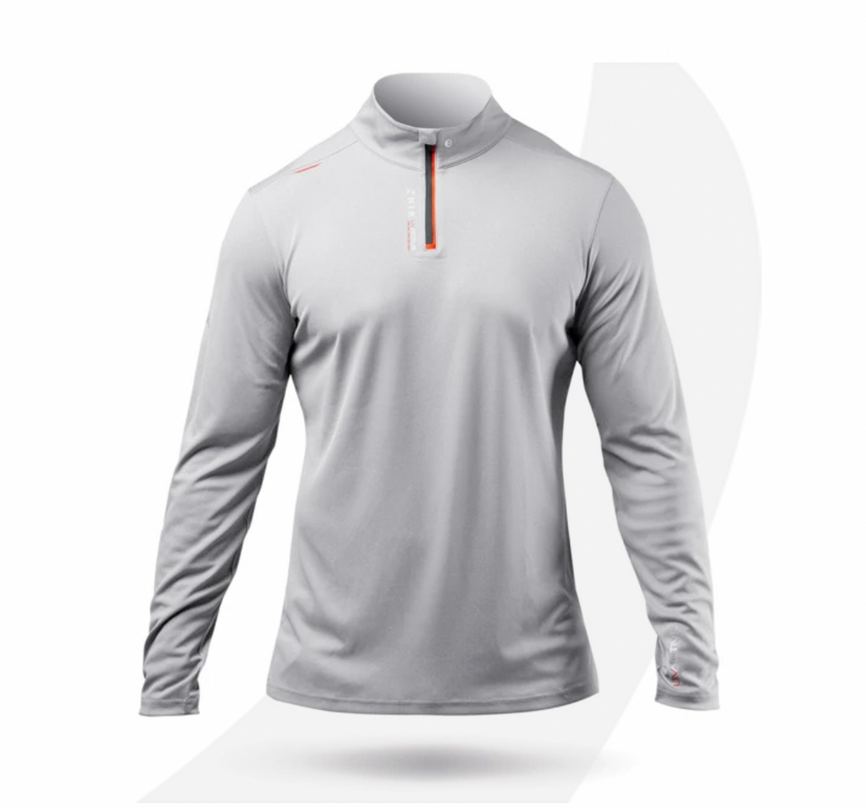 Zhik Mens UVActive High Collar 1/4 Zip Top - Grey