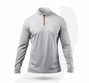 Zhik Mens UVActive High Collar 1/4 Zip Top - Grey