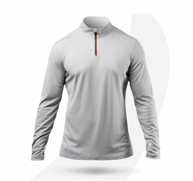 Zhik Mens UVActive High Collar 1/4 Zip Top - Grey