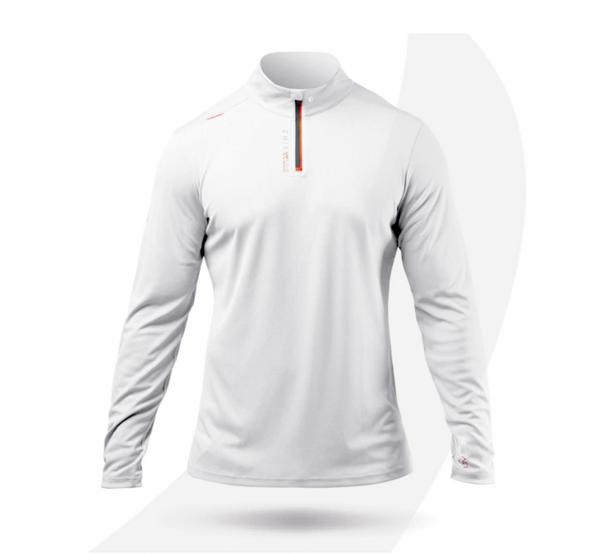 Zhik Mens UVActive High Collar 1/4 Zip Top - White