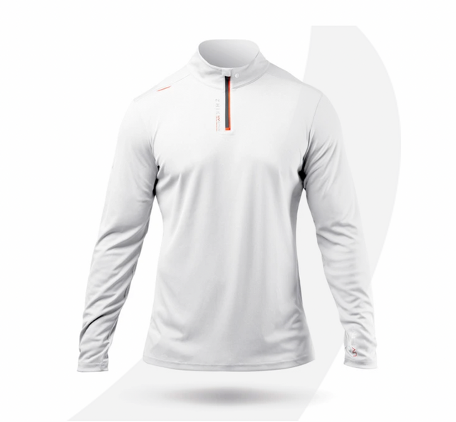 Zhik Mens UVActive High Collar 1/4 Zip Top - White