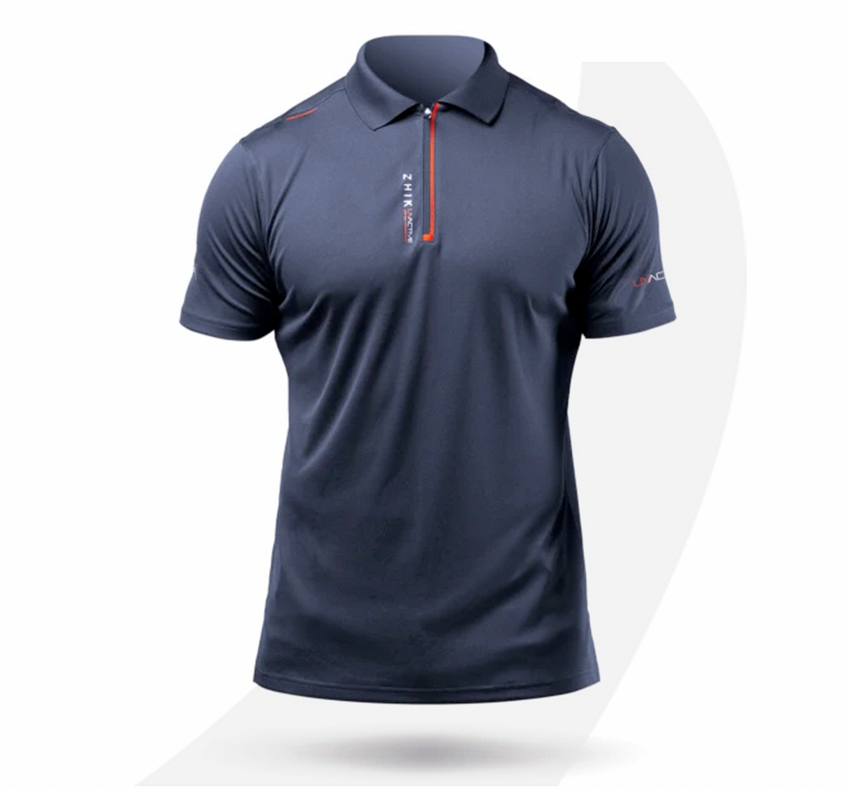 Zhik Mens UVActive Zip Sports Polo - Navy