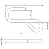 Allen Brothers 67mm Stainless Steel S Hook