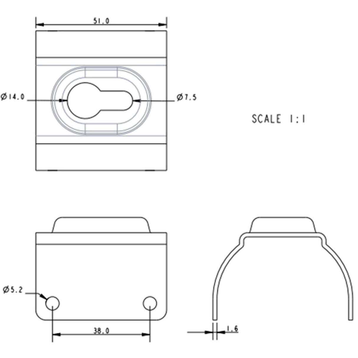 Allen Brothers 50-80MM Kicking Strap Bracket