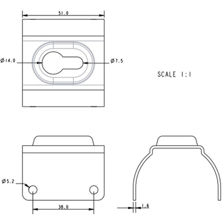 Allen Brothers 50-80MM Kicking Strap Bracket