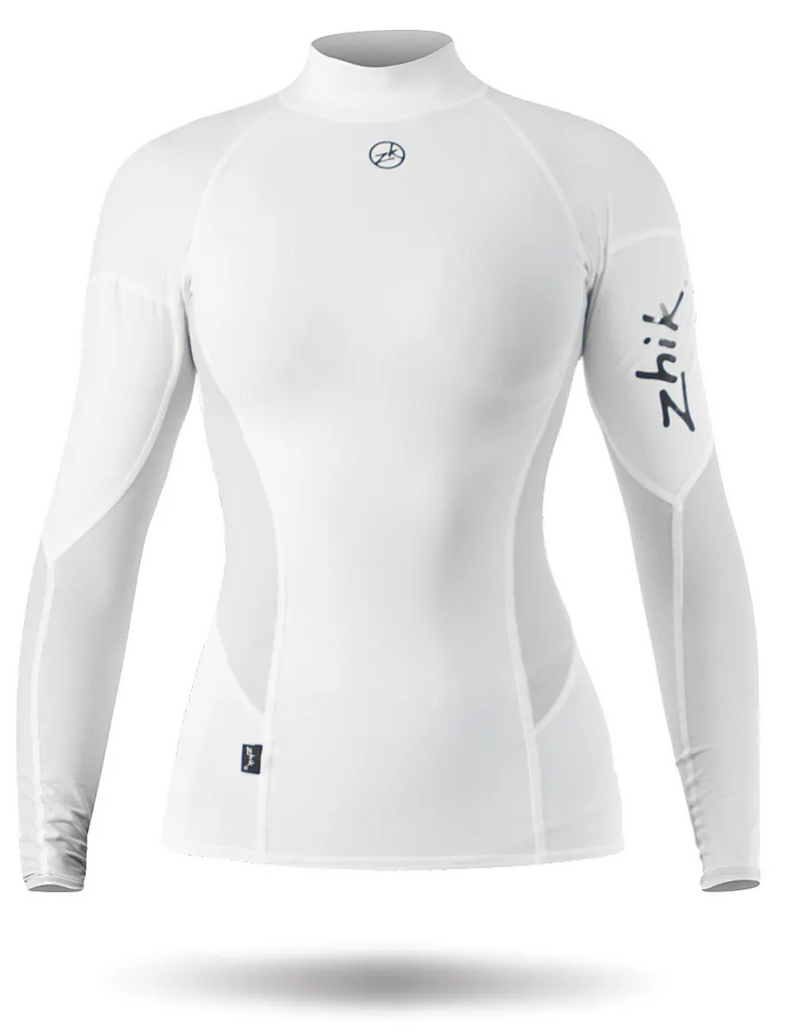 Zhik Women's Spandex Top Long Sleeve Colors. Clearance sizes: Hivis (S), White (M, L), Ash (L)