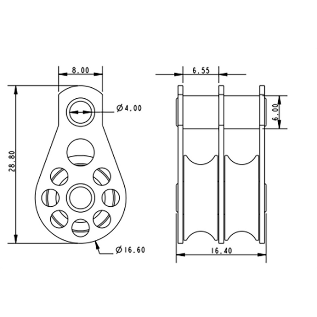 Allen Brothers 16MM Plain Block Double Fixed