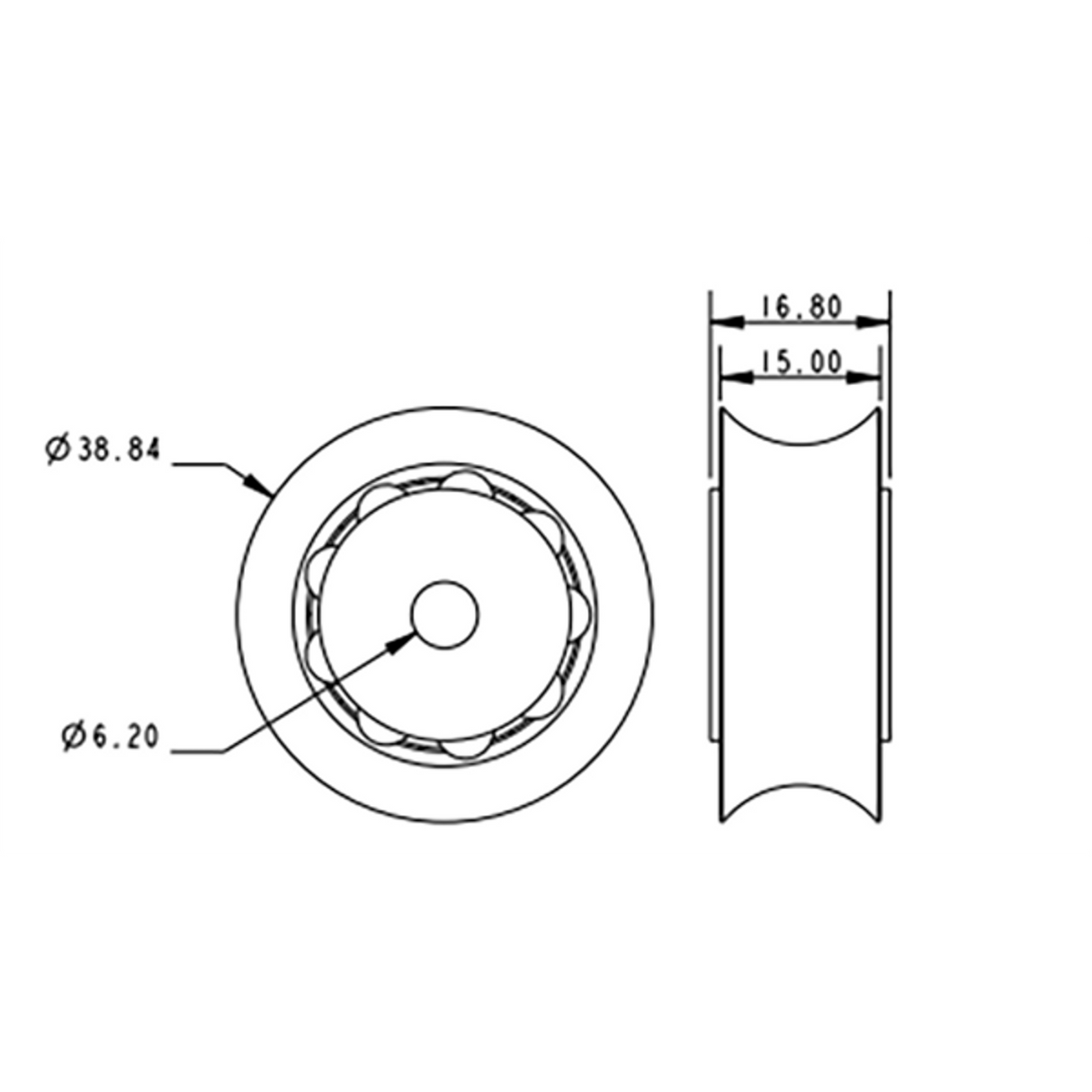 Allen Brothers 40MM X 14MM Acetal Ball Bearing Sheave