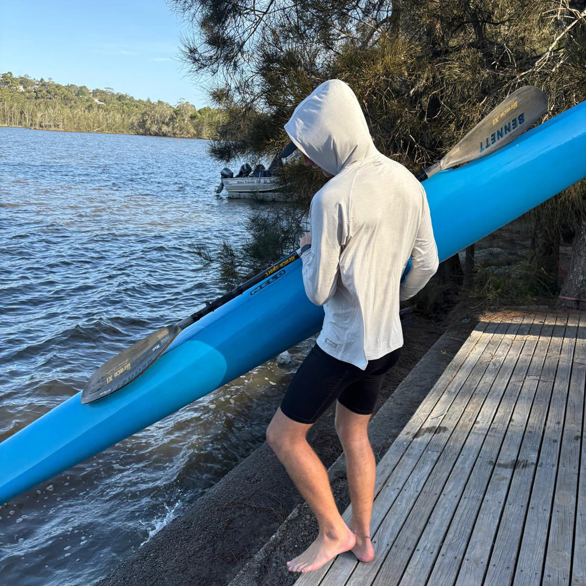 Vaikobi UV Ocean Tech Long Sleeve Hooded Top - Silver
