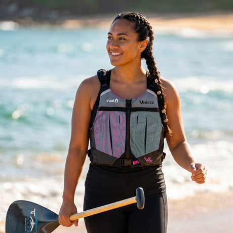 Vaikobi V4 PFD - Tai Paddles Pūhoro Design - Pink/Grey