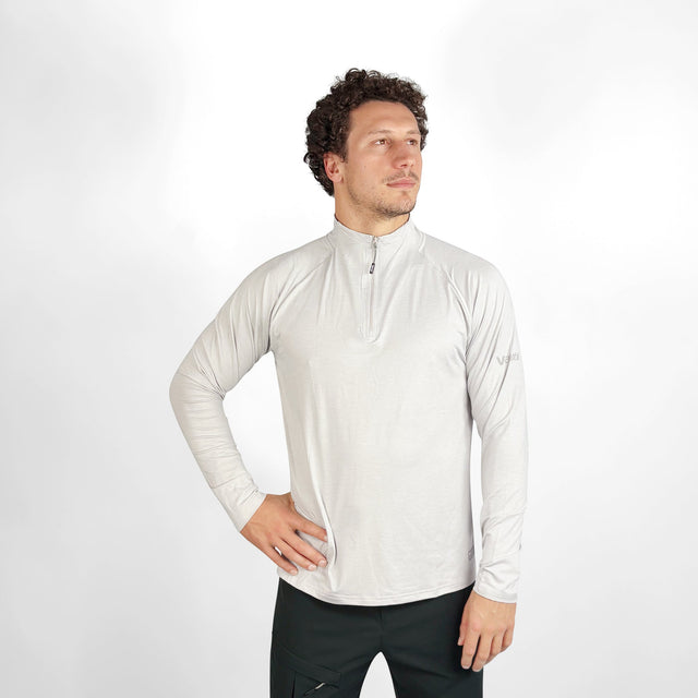 Vaikobi UV Ocean Tech Long Sleeve Zip Top - Silver