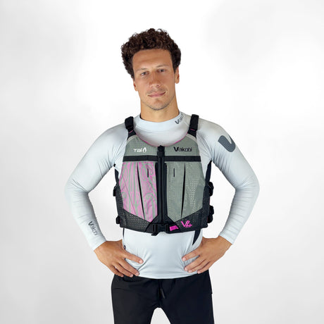 Vaikobi V4 PFD - Tai Paddles Pūhoro Design - Pink/Grey