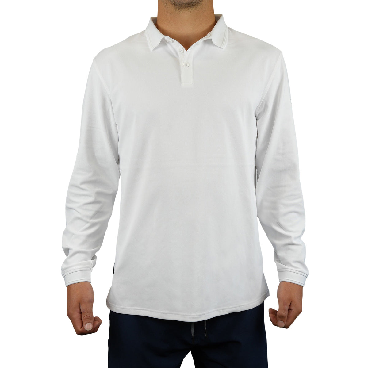 Vaikobi Antibes Long Sleeve Polo - White