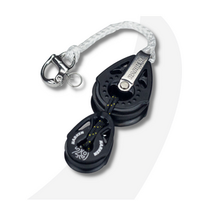 Harken 40-29mm Optimist mainsheet link block, with shackle