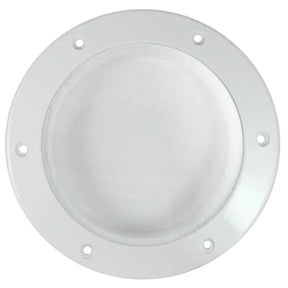 Beckson 4" Round Fixed Plastic Port - Clear Lens, White Frame