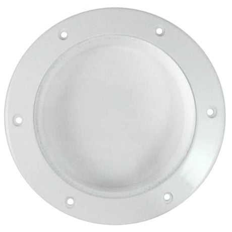 Beckson 4" Round Fixed Plastic Port - Clear Lens, White Frame