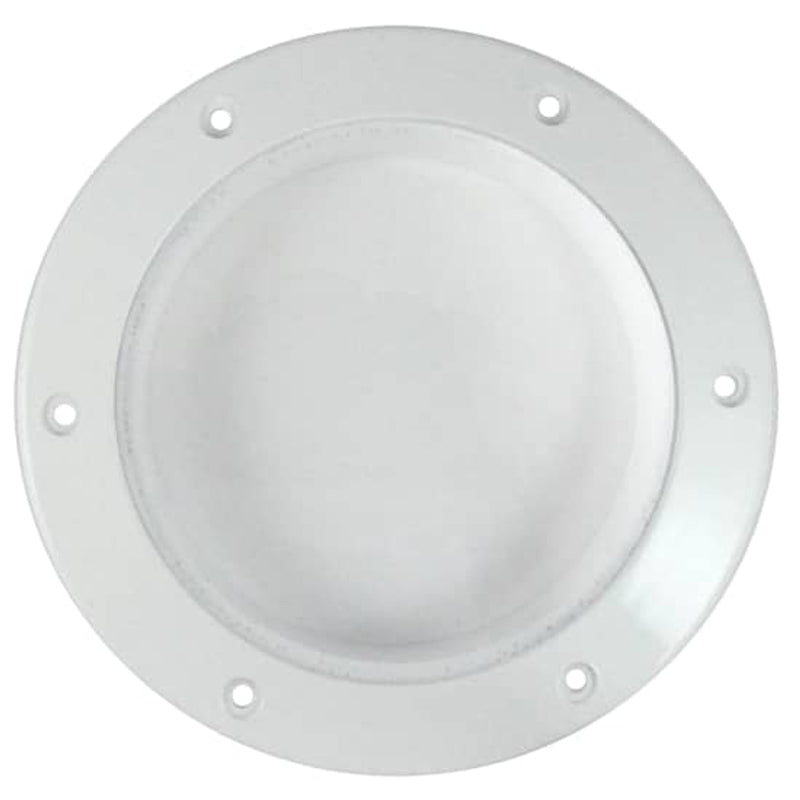 Beckson 4" Round Fixed Plastic Port - Clear Lens, White Frame