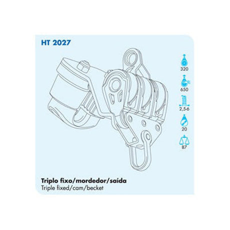 HT 2027 Triple Block with Becket And Cam