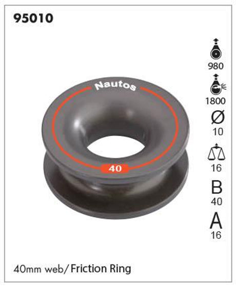 95010 - Friction Sheave - 40 mm Sheave- Web - Tie Sheave - Control Line Eye