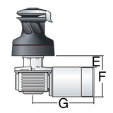 Harken Radial 2 Speed Electric ST Size 40 Alum Winch Horizontal Left Mount 12 Volt