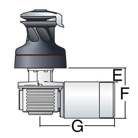 Harken Radial 2 Speed Electric ST Size 40 Alum Winch Horizontal Left Mount 12 Volt