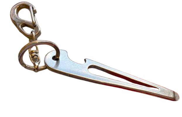 Shackle Key with Forged Snap Hook - Screw driver and Bottle Opener - forged Stainless Steel - AISI 316