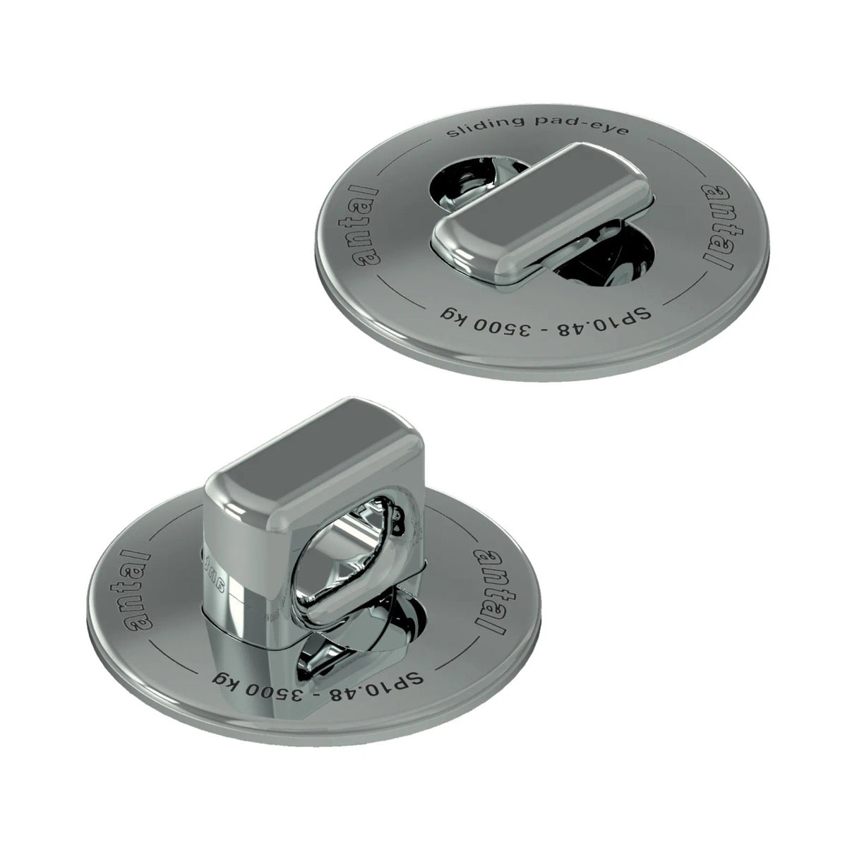 Antal Sliding Flush Deck Pad Eye Stainless Steel for 10MM Shackle