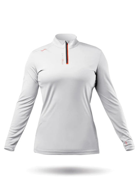 Zhik Womens UVActive High Collar 1/4 Zip Top - White